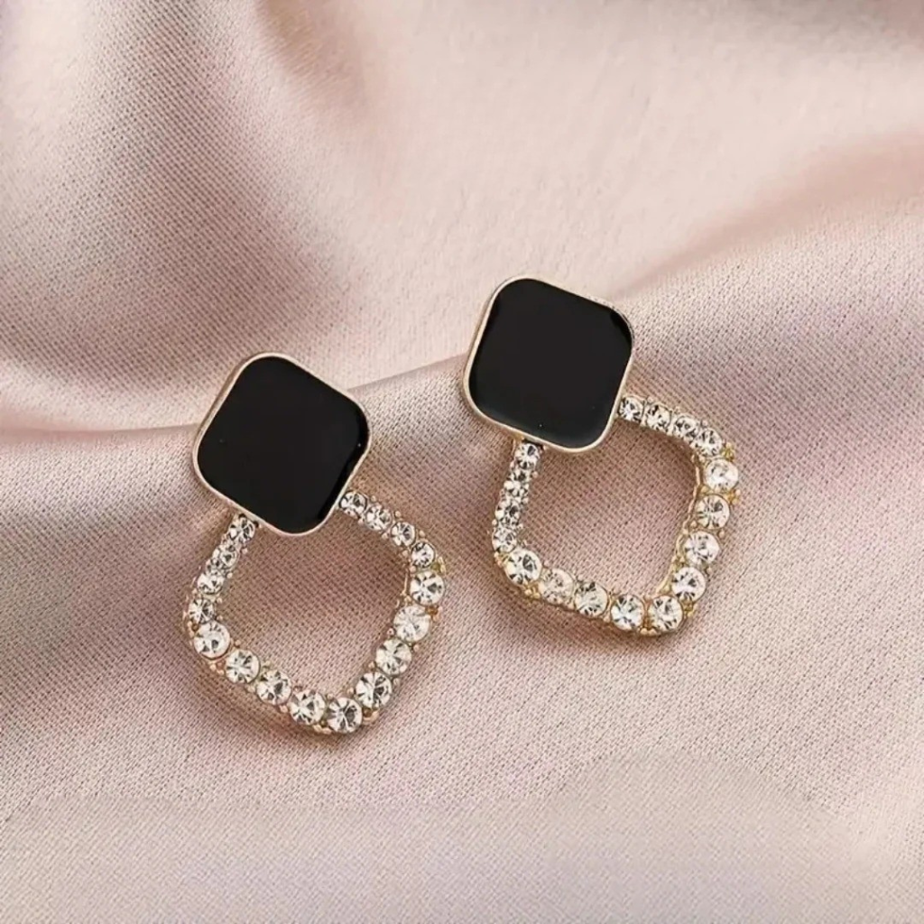Bling Square Drop Earrings
