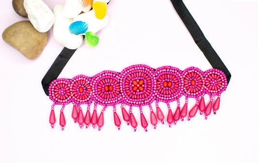 Beads Embroidered Necklace Set : Handmade