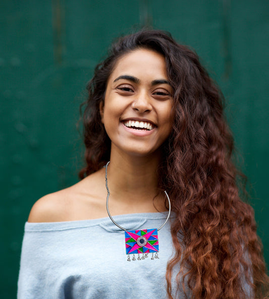 Statement Necklace, Handpainted : Handmade