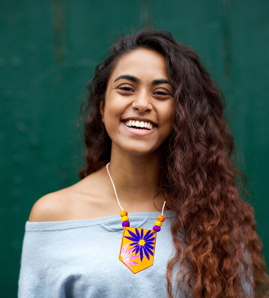 Statement Necklace, Handpainted : Handmade