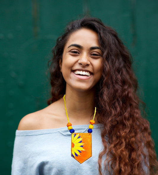 Statement Necklace, Handpainted : Handmade