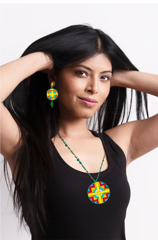 Statement Necklace Set, Handpainted : Handmade