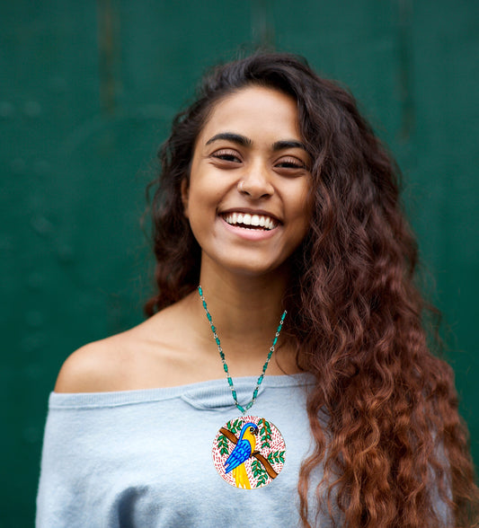 Statement Necklace, Handpainted : Handmade