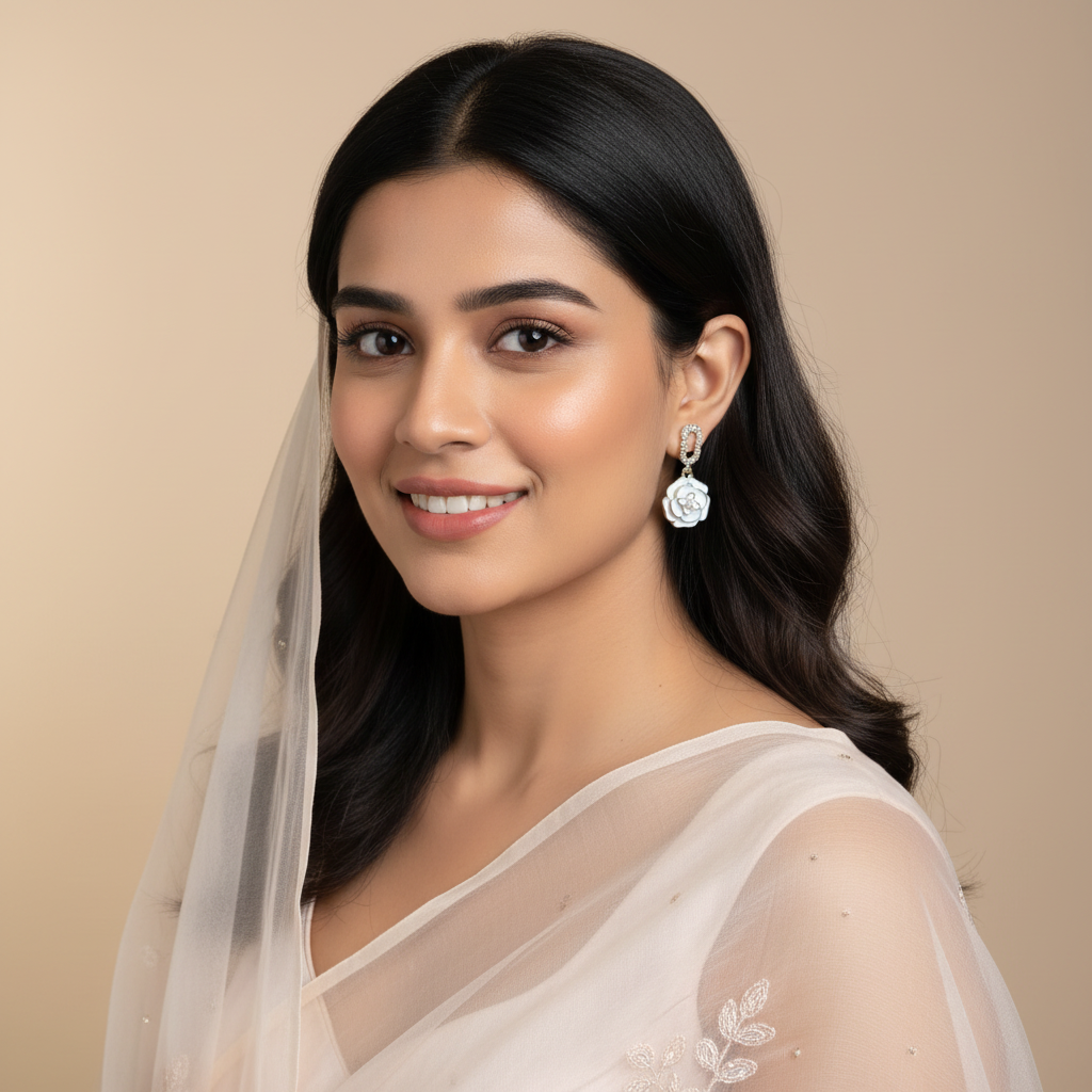 Flower Drop Bling Earrings