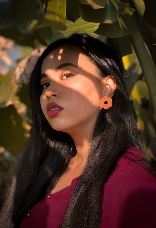 Beads Embroidered Earrings : Handmade