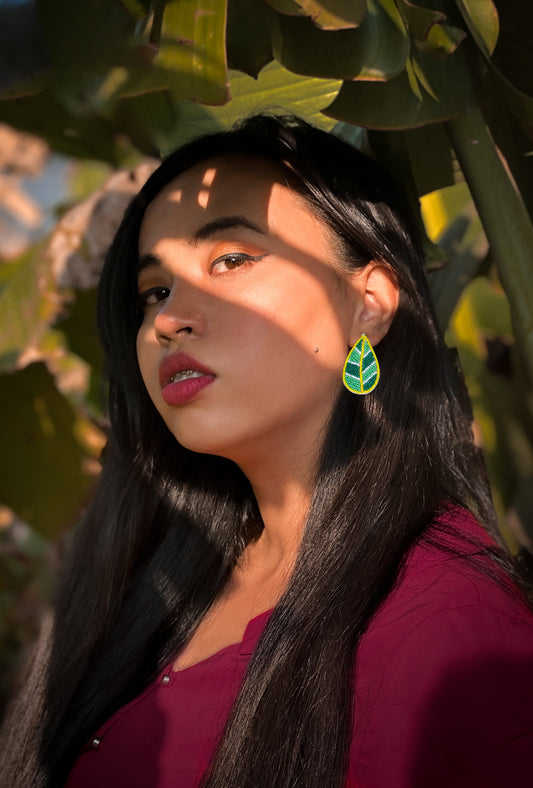 Beads Embroidered Earrings : Handmade