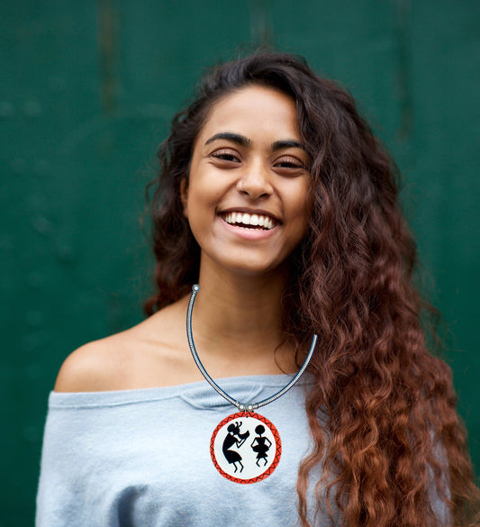 Statement Necklace, Handpainted : Handmade