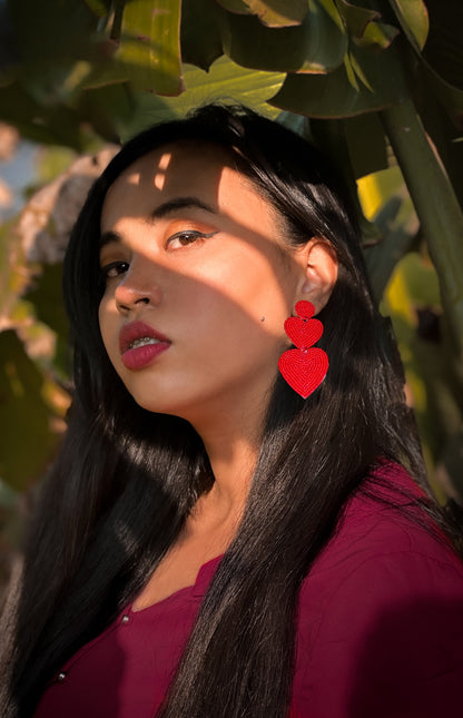 Paan Embroidered Earrings : Handmade