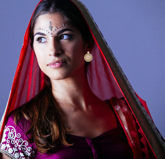 Beads Embroidered Earrings : Handmade