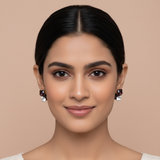 Bling Prism Brown Earrings