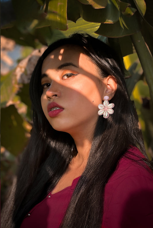 Kauri Embroidered Earrings : Handmade