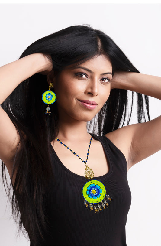 Statement Necklace Set, Handpainted : Handmade