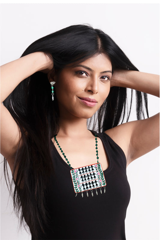 Statement Necklace set, Handpainted : Handmade