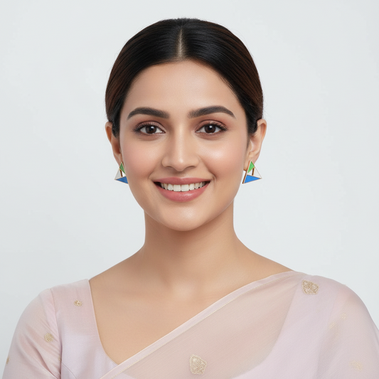 Color Triangle Earrings
