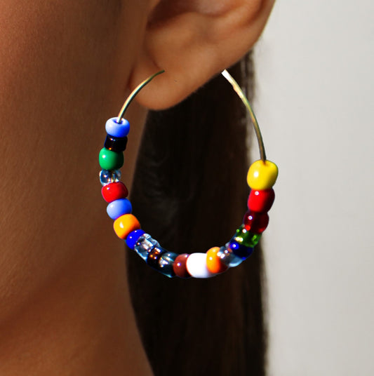 Statement Beaded Earrings : Handmade