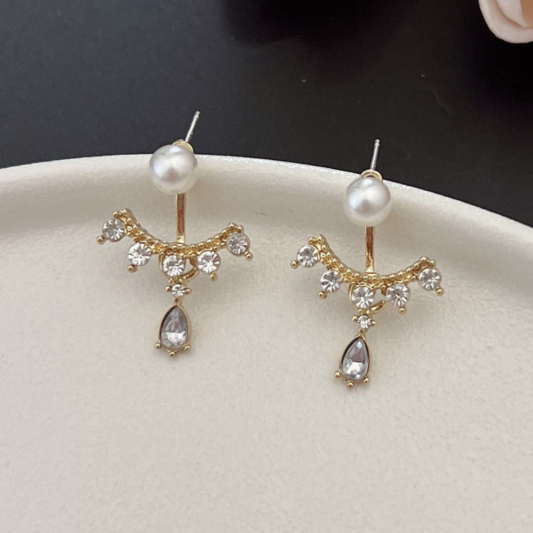Pearl Bling Statement Earrings