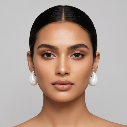 Tear Drop Rainbow Earrings White