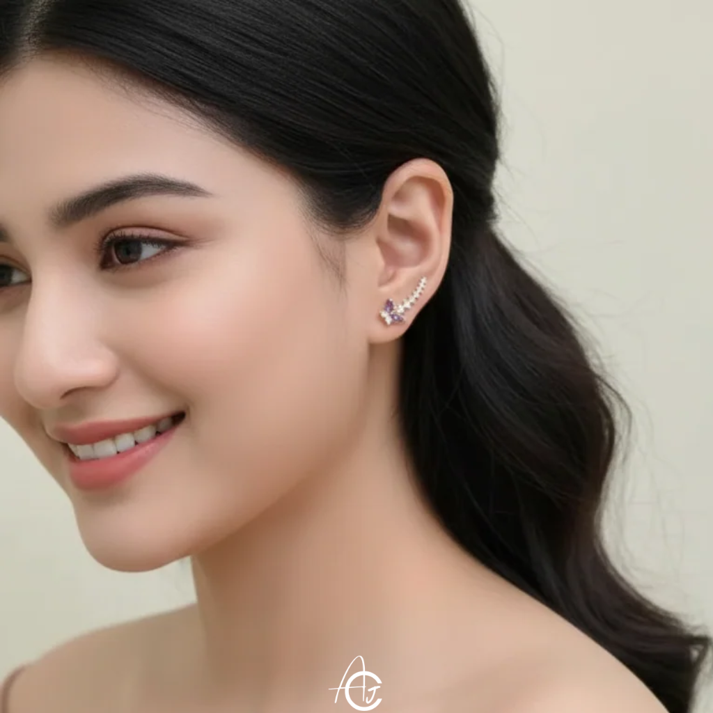 Butterfly Bling Climbers Earrings