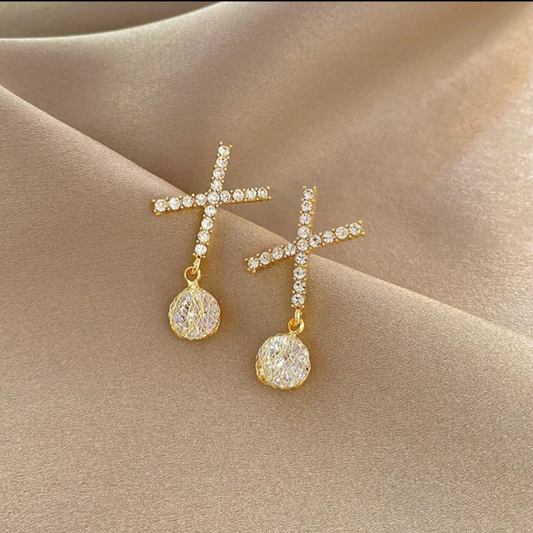Bling Cross Earrings