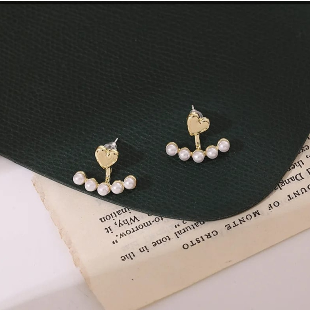Pearl and Heart Earrings