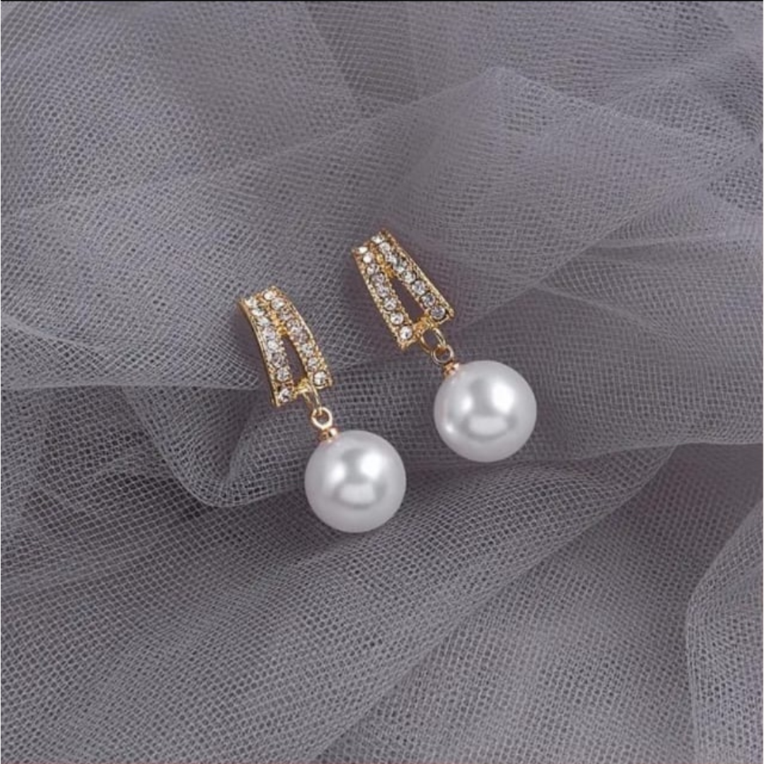 Drop And Pearl Earrings