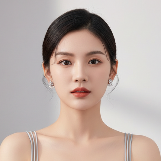 Flower Bling Drop Earrings