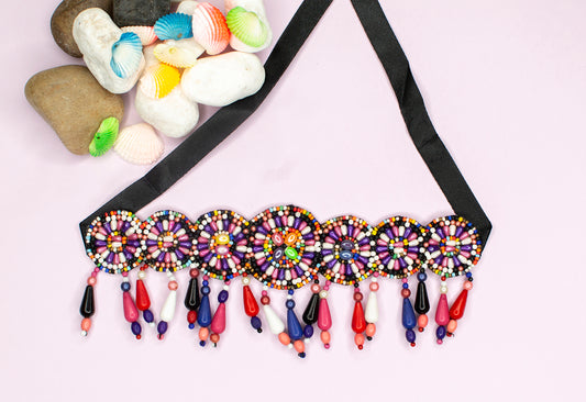 Beads Embroidered Necklace Set : Handmade
