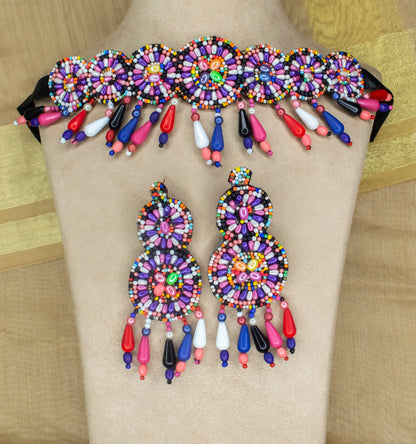 Rupali Embroidered Necklace Set : Handmade