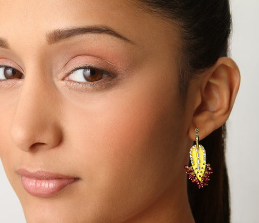 Statement Earrings, Handpainted : Handmade