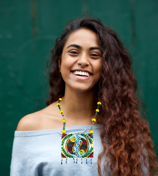 Statement Necklace, Handpainted : Handmade