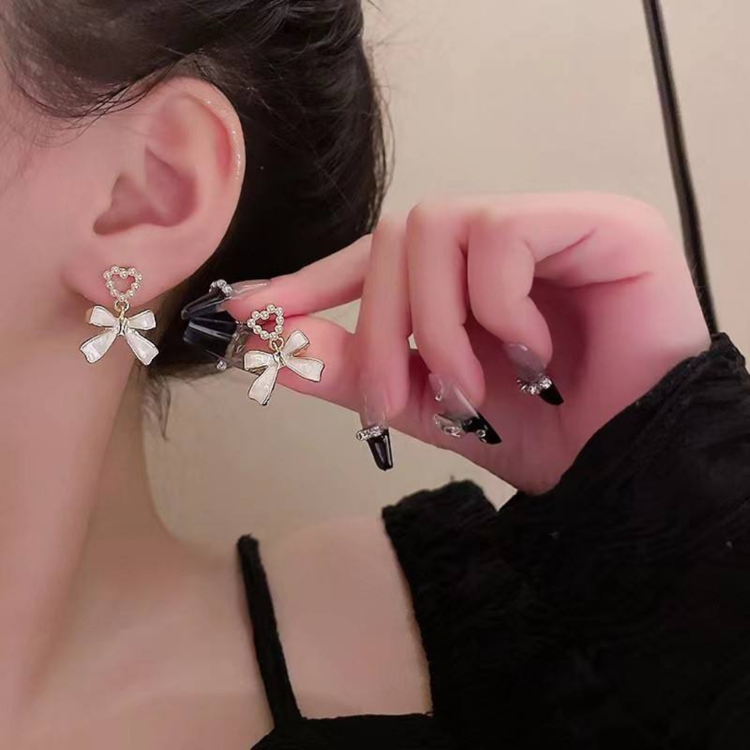 Bow Heart Earrings