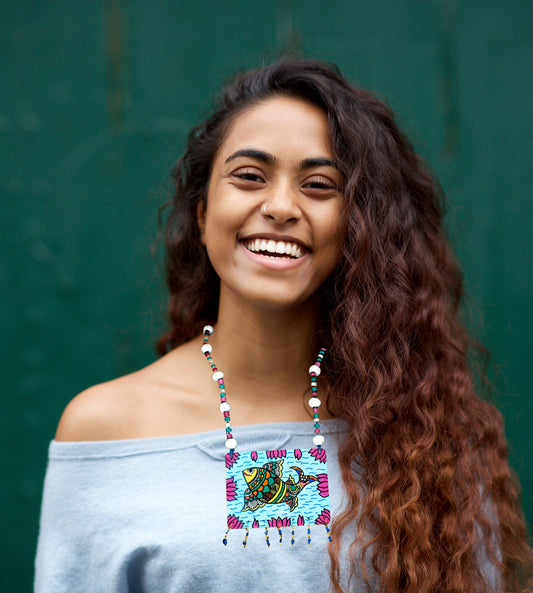 Statement Necklace, Handpainted : Handmade