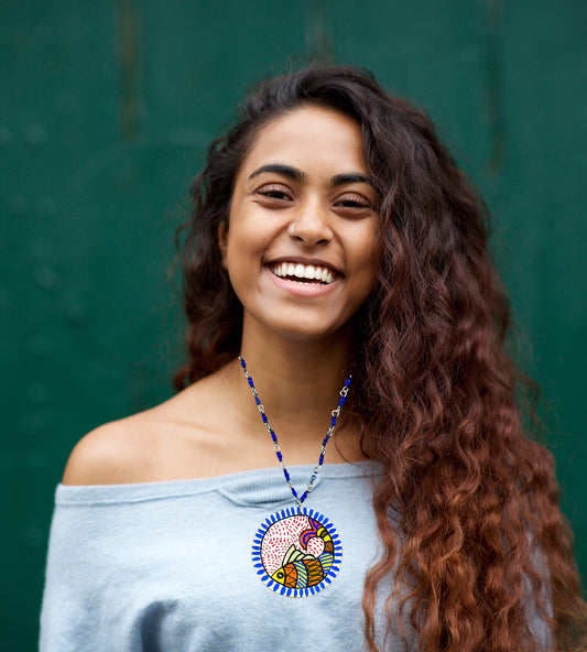 Statement Necklace, Handpainted : Handmade