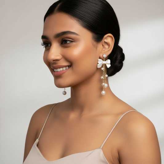 Bow Long Chain Earrings