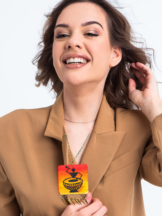 Statement Necklace, Handpainted : Handmade