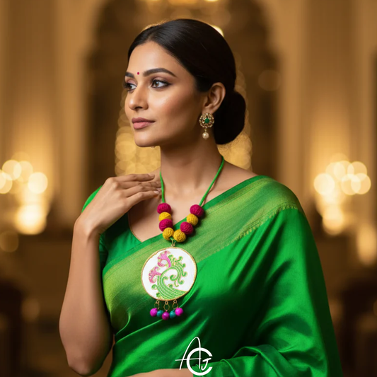 Statement Necklace, Handpainted : Handmade