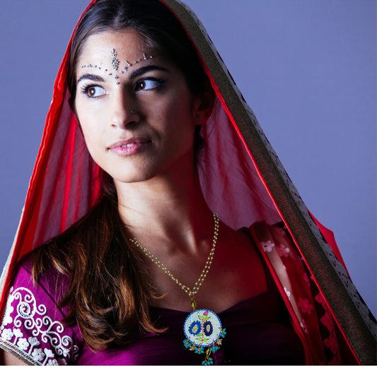 Statement Necklace, Handpainted : Handmade