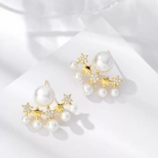 Star And Pearl Earrings