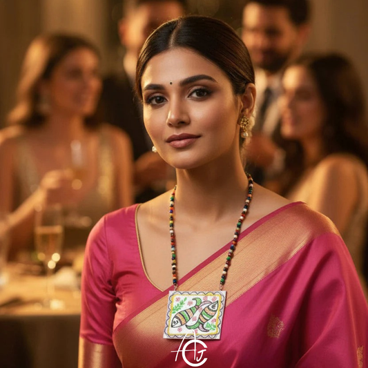 Statement Necklace, Handpainted : Handmade