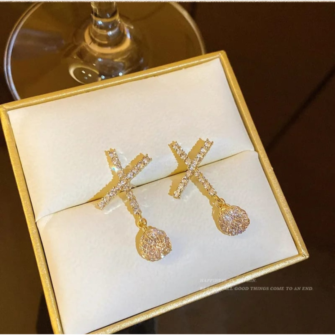 Bling Cross Earrings