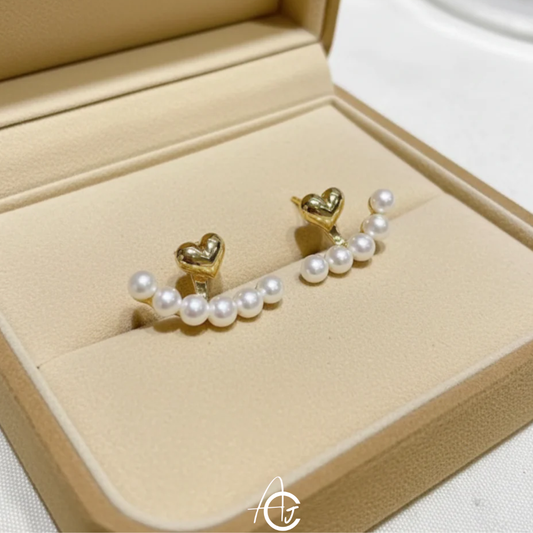 Pearl and Heart Earrings
