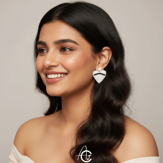 Beads Embroidered Earrings : Handmade