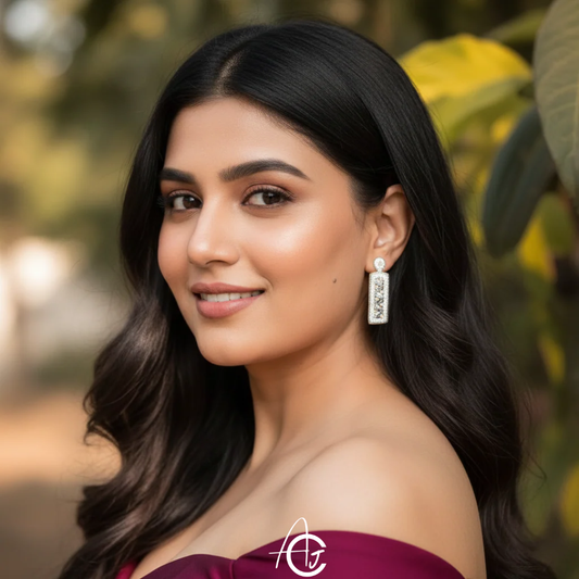 Beads Embroidered Earrings : Handmade