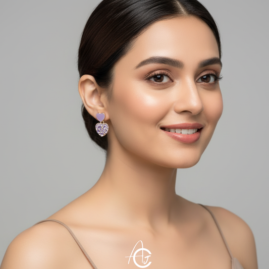 Bling Statement Heart Earrings