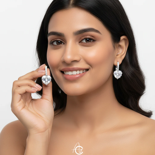 Crystal Drop Hoop Earrings