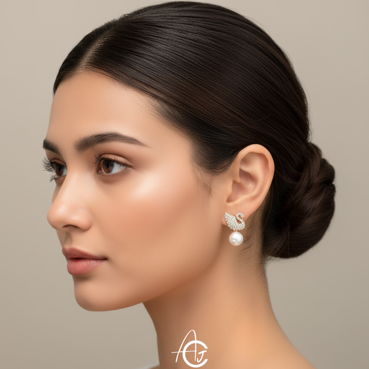 Bling Drop Pearl Earrings