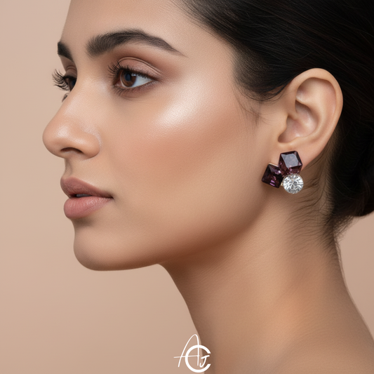 Bling Prism Brown Earrings