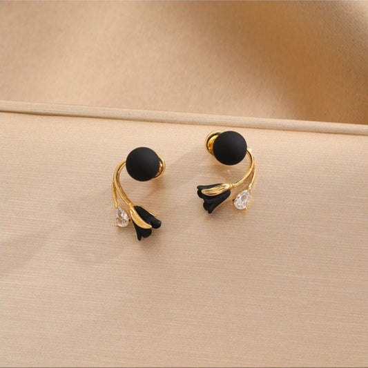 Pearl And Flower Earrings