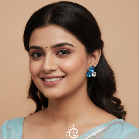 Bling Prism Blue Earrings