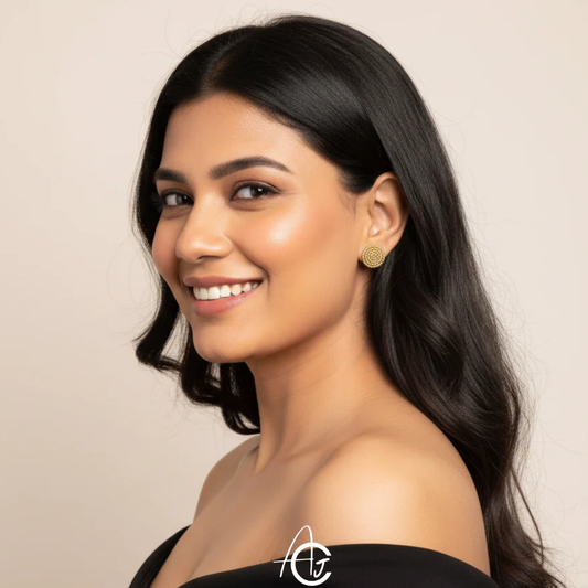 Beads Embroidered Earrings : Handmade